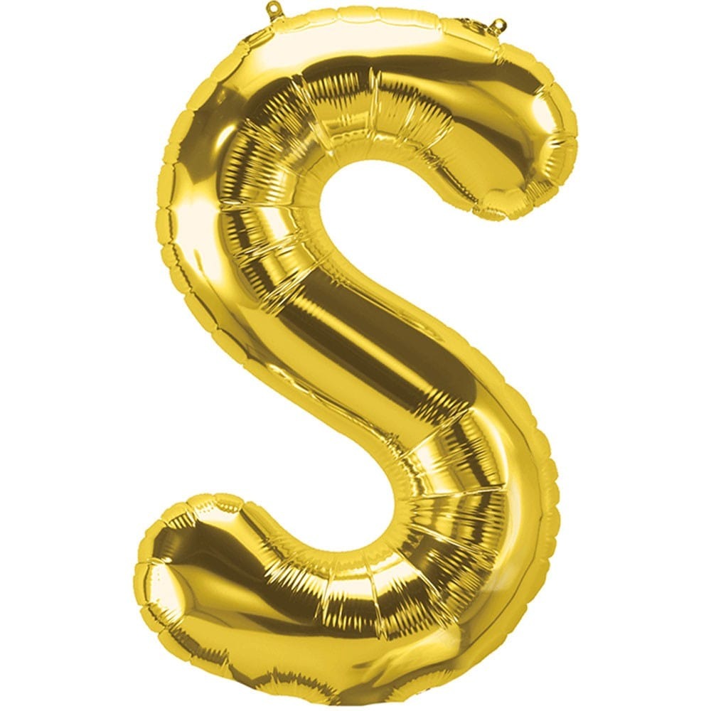 16 Inch Golden Alphabet S Letter Foil Balloon for Party Decoration