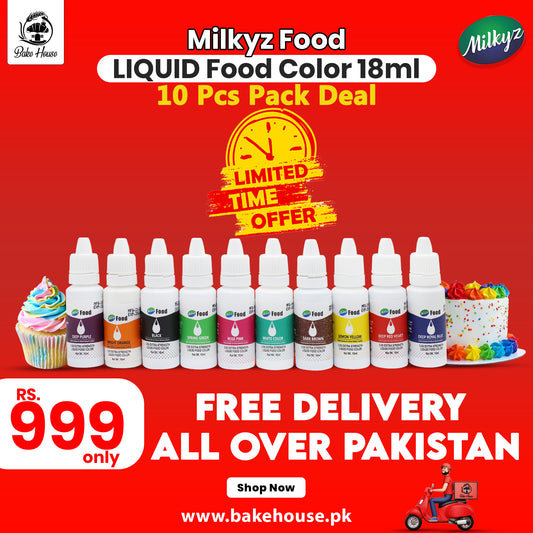 Milkyz Food Liquid Food Colors Deal 18ML 10Pcs Free Delivery All Pakistan (Deal #1)