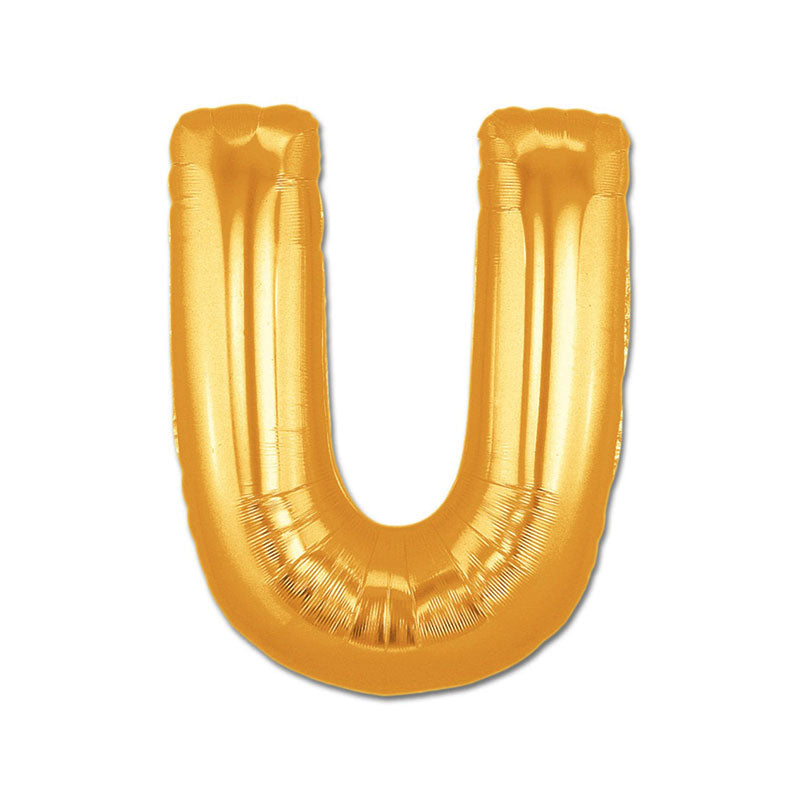 16 Inch Golden Alphabet U Letter Foil Balloon for Party Decoration