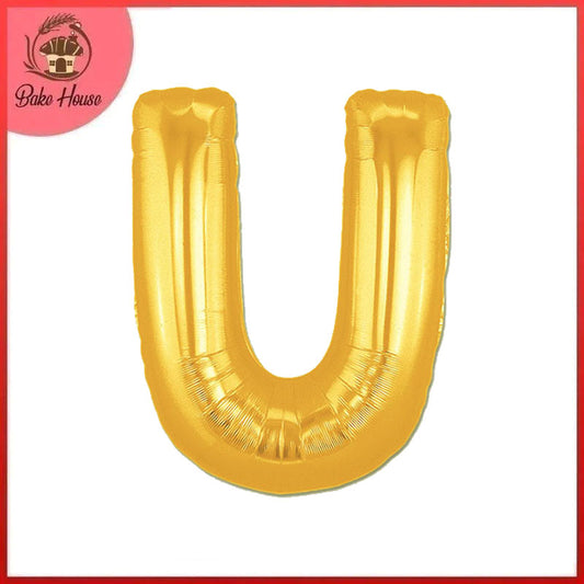 16 Inch Golden Alphabet U Letter Foil Balloon for Party Decoration